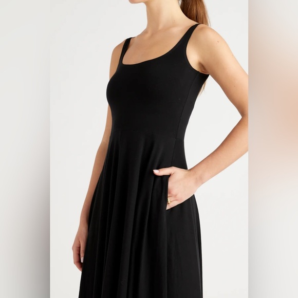 NWOT! Quince Women's Tencel Jersey Fit & Flare Dress Navy, SMALL. - Picture 6 of 8